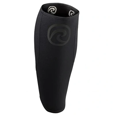 Image de Rehband Manchon de mollet/tibia en néoprène, bandage compression pour le mollet et tibia, protection tibia les soulevés terre crossfit, Couleur:Carbon/Noir, Taille:XL