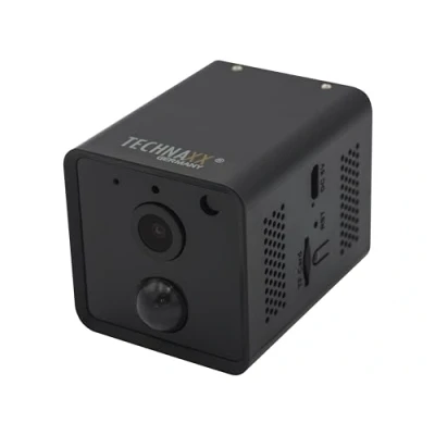 Image de Technaxx Mini caméra IP WiFi TX 190 FullHD Petite de sécurité intérieure sans Fil avec Application Détection Mouvement PIR Angle Vue 100 Batterie 3200 mAh Vision Nocturne