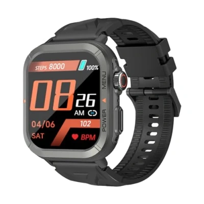 Image de Blackview W30 Montre Connectée Sport Écran 1,91&quot; +100 Modes d&#039;Entraînement Notifications Résistance Immersion 10m Autonomie 7 Jours Micro Noir