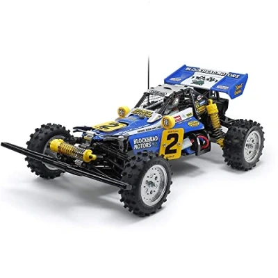 Image de TAMIYA 58710 1:10 RC Hotshot II Blockhead Motors Voiture télécommandée, véhicule radiocommandé, modélisme, kit à Assembler, Loisirs, Bricolage, Bleu Clair