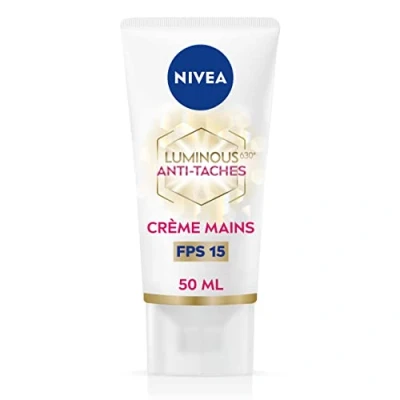 Image de NIVEA Luminous 630 Crème mains (1 x 50 ml), anti taches pigmentaires pour les mains, Soin des âge hydratant SPF 15