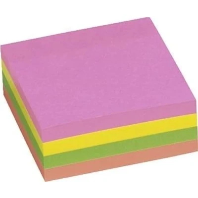 Image de 5 Etoiles Bloc cube 400 feuilles notes repositionnables coloris assortis pastels 76x76 mm Fluo