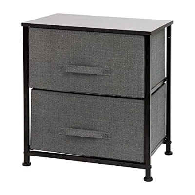 Image de Flash Furniture Meubles Unités de tiroir Rangement, Bois, Noir/Gris, 2 Drawer