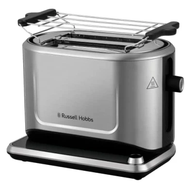 Image de Russell Hobbs Grille Pain [Programmable] Attentiv (Fentes extra larges, Tactile, mémorisele brunissage, Tout type de pain, Surélévation, Chauffe Viennoiserie,Tiroir Ramasse Miettes) Toaster 26210 56