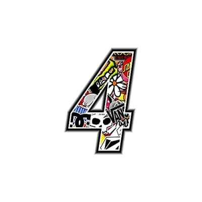 Image de Quattroerre Nombre de Course 4 Sticker Bomb, Fin, 10 x 7,5
