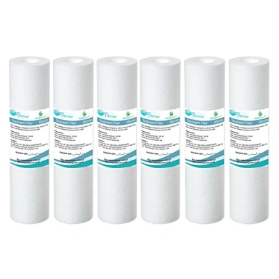 Image de AquaHouse Lot de 6 cartouches filtre à sédiments pour osmose inverse, eau et particules Compatible avec boîtiers standard 25,4 cm 1 micron