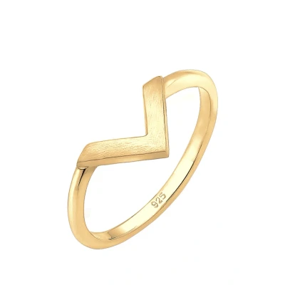 Image de Elli GEO Vform Basic MATT Minimal Trend Bague, Femme, Taille: 54, Gold