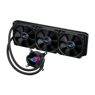 Image de ASUS ROG Strix LC III 360 Refroidisseur de processeur liquide tout en un (bloc d&#039;eau rotatif à 360, nouvelle pompe Gen7 v2 Asetek, ventilateurs ROG, +10 effets lumineux Aura Sync RGB personnalisés)