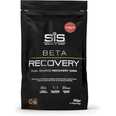 Image de Science in Sport BETA Recovery poudre 500g Chocolat Boisson sportive de récupération en avec glucides et protéines dans un rapport 2:1, pour accompagner l’entraînement