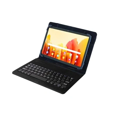 Image de Tablette tactile Silver ht Etui Universel Wave avec Clavier pour tablettes de 9 a 11 Pouces cable Micro USB/C Noir