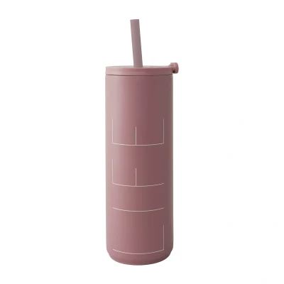 Image de design Letters Gobelet isotherme avec paille Rose (500 ml) Tasse au unique et fermeture intelligente de voyage parfaite pour contenir tous les types boissons