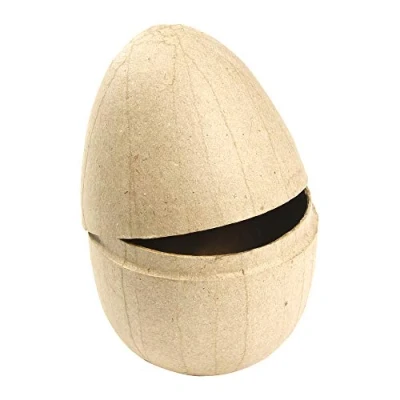 Image de Décopatch BT017O Un support en papier brun mâché 6x6x8 cm, Boite oeuf