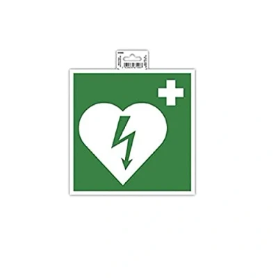 Image de Exacompta Réf. 67008E 1 panneau adhésif Défibrillateur En PVC traité anti dérapant et résistant aux UV Dimensions du : 20 x cm Coloris vert blanc
