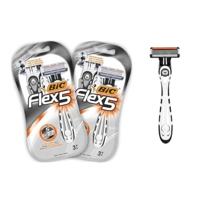 Image de BIC Flex 5 6 Rasoirs Jetables pour Homme à Lames avec Bande Lubrifiante un Rasage Précis et Confortable Lot de 2 Blisters 3