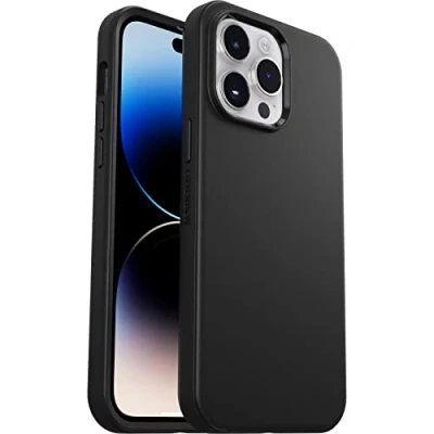 Image de OtterBox Symmetry+ coque pour iPhone 14 Pro Max avec MagSafe, Antichoc, anti chute, de protection fine,supporte 3 x plus chutes que la norme militaire,antimicrobien,Noir,Livré sans emballage