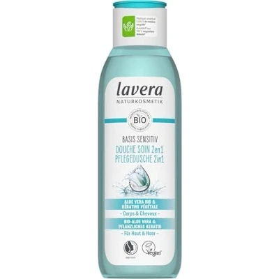Image de lavera basis sensitiv douche Soin 2en1 Cosmétiques naturels végan gel Avec aloe vera et kératine végétale Formules biodégradables sans huiles minérales 250 ml