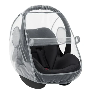 Image de Zamboo Habillage Pluie Cosy Universel, Compatible avec Cybex, Maxi Cosi Siege Auto Bebe et Autres, Fenêtre, Filets Aération, Fente pour Poignée de Transport, Sans PVC (Ouverture frontale)
