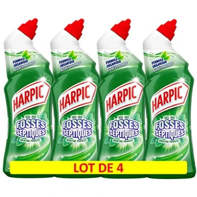 Image de HARPIC Lot de 6 Gels WC Fosses Septiques Menthe 750 ml