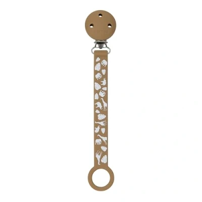 Image de Nattou Pacifier Clip with Universal Holder Silicone, 21 cm, Mocha Pattern