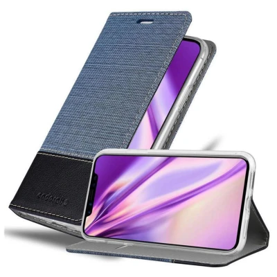 Image de Coque pour Apple iPhone X / XS en BLEU NOIR Housse de protection Étui avec fermeture magnétique, fonction support et compartiment carte Neuf