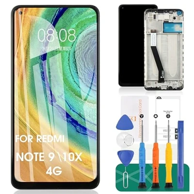 Image de pour Xiaomi Redmi Note 9 2020 Écran LCD 10X 4G de Remplacement 9/10X Tactile Digitizer Avec Cadre (noir, pas 5G)