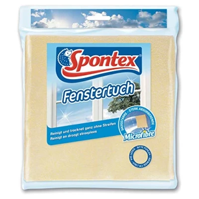Image de Spontex Chiffon en Microfibre Fenêtre pour les surfaces verre. Fenêtre. Miroir. carrelage et chrom. Super Doux comme cuir souple. 1