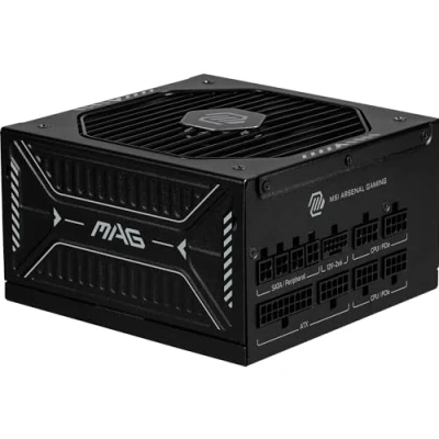 Image de MSI MAG A850GLS PCIE5 Alimentation PC, 850W, ATX, 80 Plus Gold, ATX 3.1, Compatible PCIe 5.1, Connecteur natif 12V 2x6 Bicolore, Câbles gaufrés