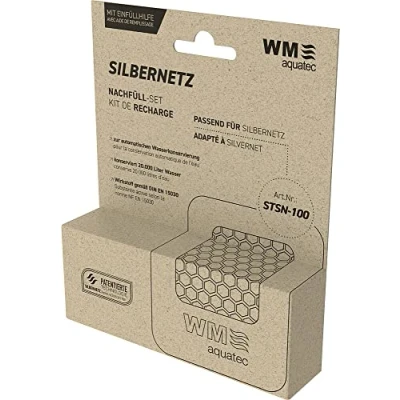 Image de WM aquatec Kit de recharge en filet d&#039;argent pour réservoirs jusqu&#039;à 160 l conserve un total 20 000 litres d&#039;eau grâce au dosage automatique des ions pur Fabriqué Allemagne