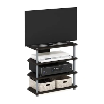 Image de Furinno 15093CC/GY Supports de Téléviseur sans Outils, Bois, Expresso / Noir, Taille Unique