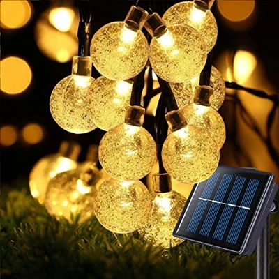 Image de Guirlande Solaire Exterieur, 7m/24 ft 50LEDs Lumineuse Exterieure, 8 Modes IP65 Étanche Exterieure pour Jardin, Mariage, Fête, Cour, Décoration (Blanc Chaud)