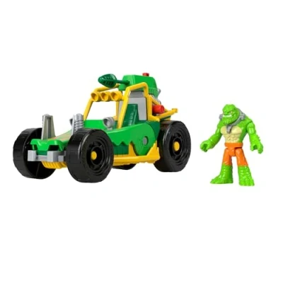 Image de Ficher Price Coffret Figurine et Voiture Buggy de Killer Croc Imaginext DC Super Friends avec Lance projectiles pour stimuler l’Imagination des Enfants, à partir 3 Ans, HML05