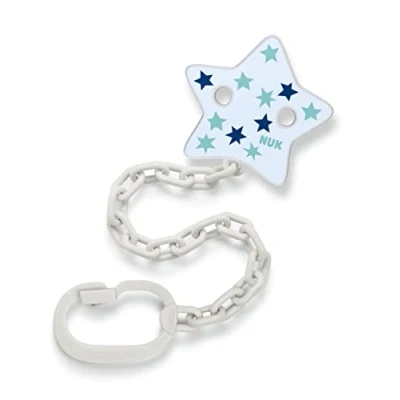 Image de NUK Attache tétine avec clip pour anneau stable et incassable étoiles bleues