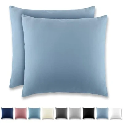 Image de REDKEY Taie Oreiller 65x65 Gris Bleu Lot de 2 Taies d&#039;Oreillers 65 x Carré en Microfibre Brossée, Housse Coussin avec Fermeture Éclair