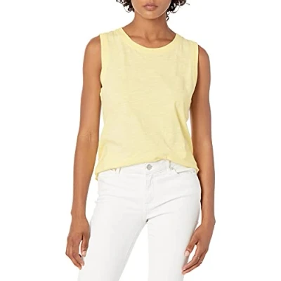 Image de The Drop Nicole Débardeur à col montant pour Femme, Jaune pastel., XL