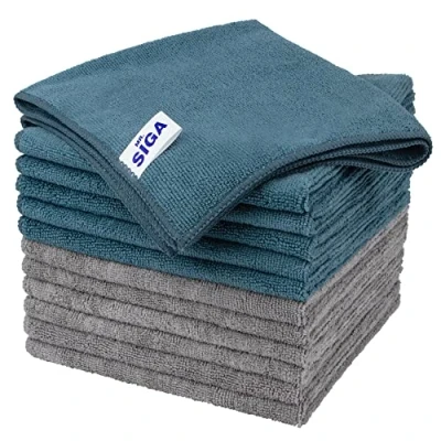 Image de MR.SIGA Chiffon nettoyant Microfibre de Deux Couleurs Lot 12, Dimension: 40 x cm Taille Plus Grande