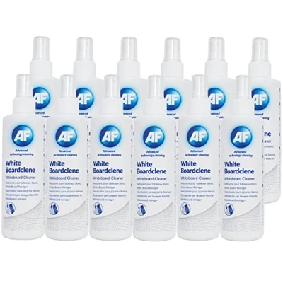 Image de AF Solution de nettoyage en spray pour tableau blanc Fluide surface Idéal les écoles, bureaux, salles classe et laboratoires 12 flacons