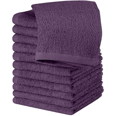 Image de Utopia Towels Lot de 12 débarbouillettes en Coton filé à l&#039;anneau, 100% qualité supérieure, très absorbantes et Douces au Toucher (Prune)
