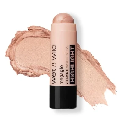 Image de Wet n Wild, Mega Glo Vitamin E Makeup Stick, Stick Highlighter et Bronzer Polyvalent pour les Yeux, Joues Lèvres, avec une Formule Constructible Estompable, Glitzed Spell