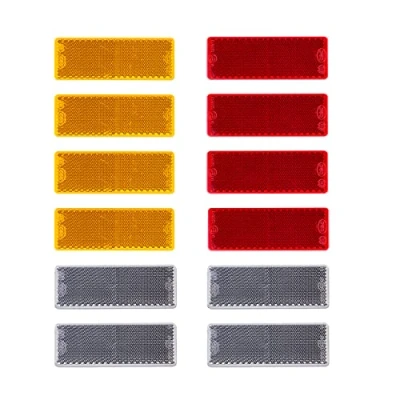 Image de BEIJISTAR Kit Réflecteurs pour Remorque, 4 Catadioptre Rouge, Jaune, Blanc, Rectangulaire Soi Adhésif, Remorque Camion RV Caravane