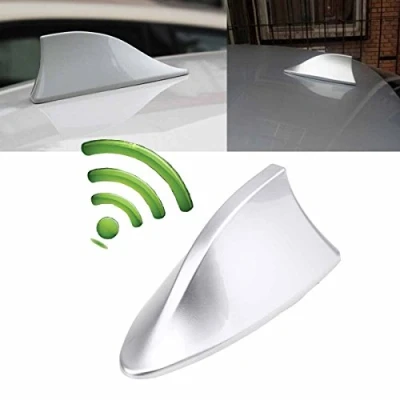 Image de Possbay Antenne Requin D&#039;aileron de Universelle Voiture avec AM FM Radio Signal Base étanche (Argent)
