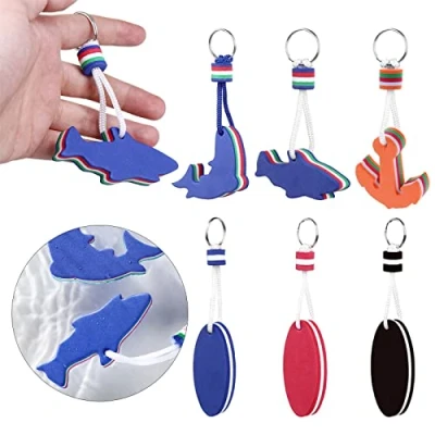 Image de Forreen Porte clés Flottants pour Plongée, 6 Pièces Flottant Portable EVA Mousse Ovale Dauphin Requin Ancre Créatif Trousseau Bateau Kayak Sports Nautiques Piscine