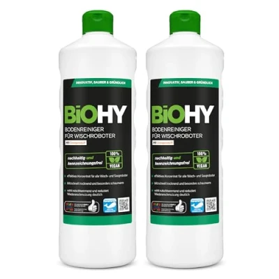 Image de BiOHY nettoyant pour sols robots de nettoyage avec parfum d&#039;orange (2 x 1l Bouteille) Concentré tous les Sans mousse (Wischroboter Orange)
