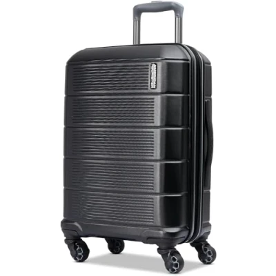 Image de American Tourister Stratum XLT 2.0 Valise Rigide Extensible avec roulettes pivotantes, Noir Profond, 20 inch Carry on, pivotantes