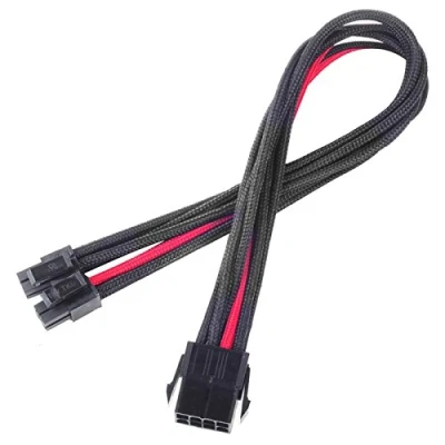 Image de Câble d&#039;extension SilverStone SST PP07 EPS8BR 30cm EPS 8pin vers EPS/ATX 4+4pin Noir rouge
