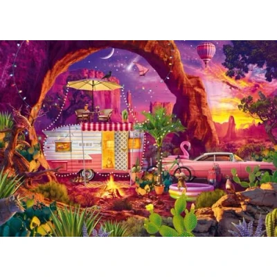 Image de Schmidt Jeff Haynie 58574 Puzzle de 1000 pièces Paradis du Camping dans Le désert, 58574, Multicolore