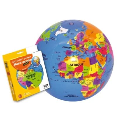 Image de CALY Globe gonflable &quot;Notre monde&quot; 30cm éducatif pour une première initiation à l’aspect politique du monde avec Zoom infos 010F