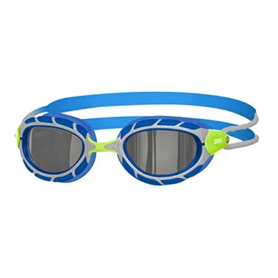 Image de Zoggs Predator Lunettes de Natation Mixte, Vert/Bleu/Miroir, s