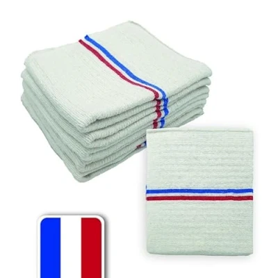 Image de LNT France Lot de 5 serpillières gaufrées Blanches FABRIQUÉE en résistance exceptionnelle 60x100 découpable 60x50. Polyvalentes pour Laver, Nettoyer, essuyer, éponger Tous Types Sol
