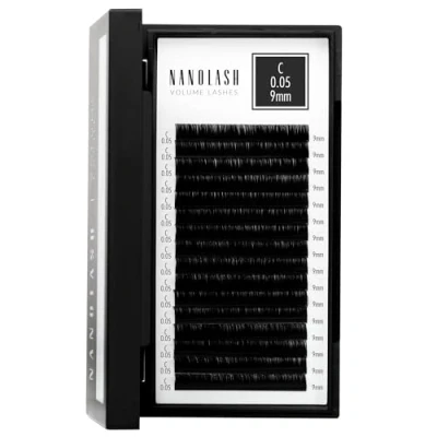 Image de extensions de cils Nanolash faux pour extension professionnelle, volume (0.05 C, 9mm)