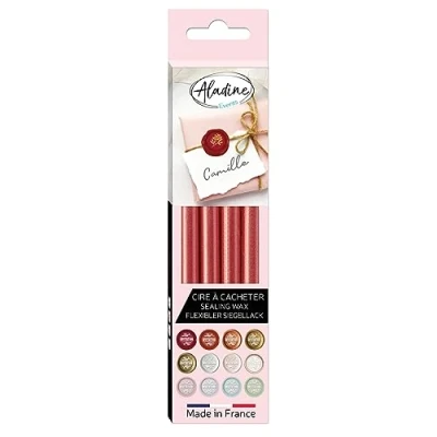Image de Aladine 4 Batons de Cire à Cacheter Rouge Nacré